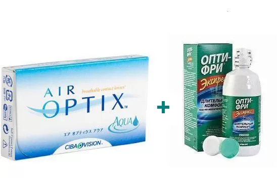 پکیج مخصوص سه جفت لنز Air Optix و محلول Opti Free